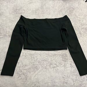 Long sleeved off shoulder crop top